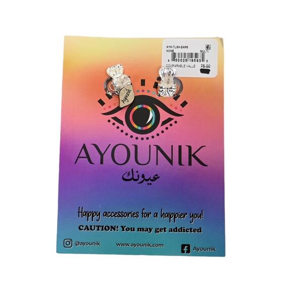 Ayounik Beaded Tassel Earrings Silver Blue NEW - Picture 4 of 7